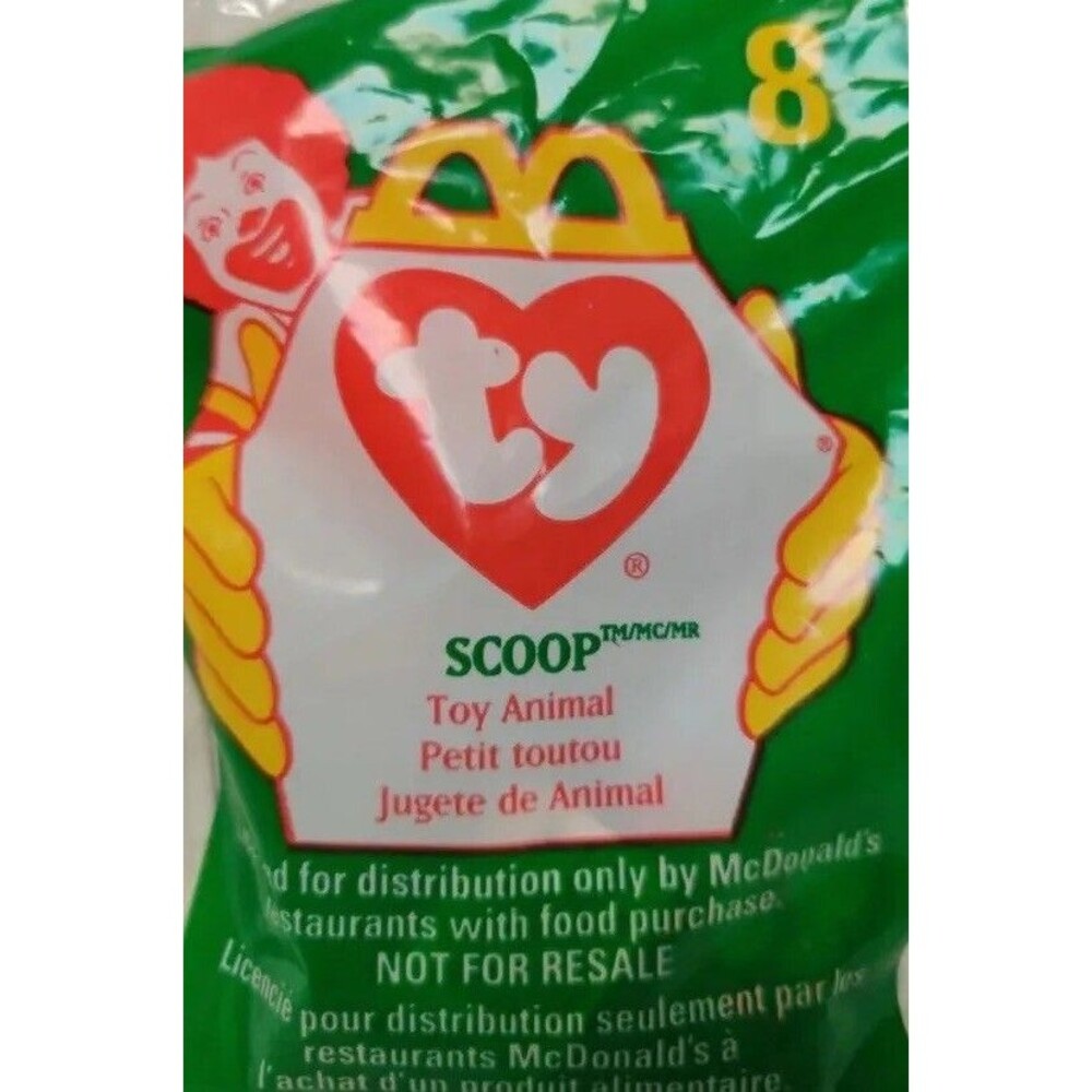 TY Teenie Beanie Baby Scoops the Pelican Toy Animal 1998 McDonalds #8 New In Pkg